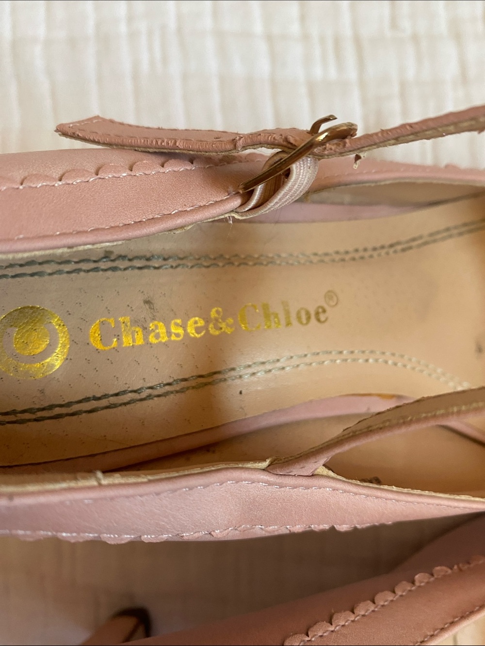 CHASE + CHLOE Blush Pink Mary Jane Heels with Bow Accent - Picture 5 of 8